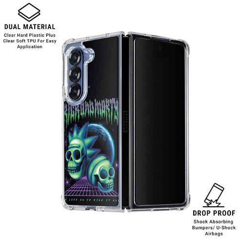 Adult Swim Rick and Morty Neon Skulls Galaxy Z Fold6 Clear Case